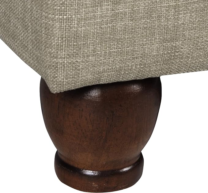 Spatial Order Home Decor | Upholstered MediumRectangular Storage Ottoman | Hinged Lid Ottoman with Storage for Living Room & Bedroom, Tan