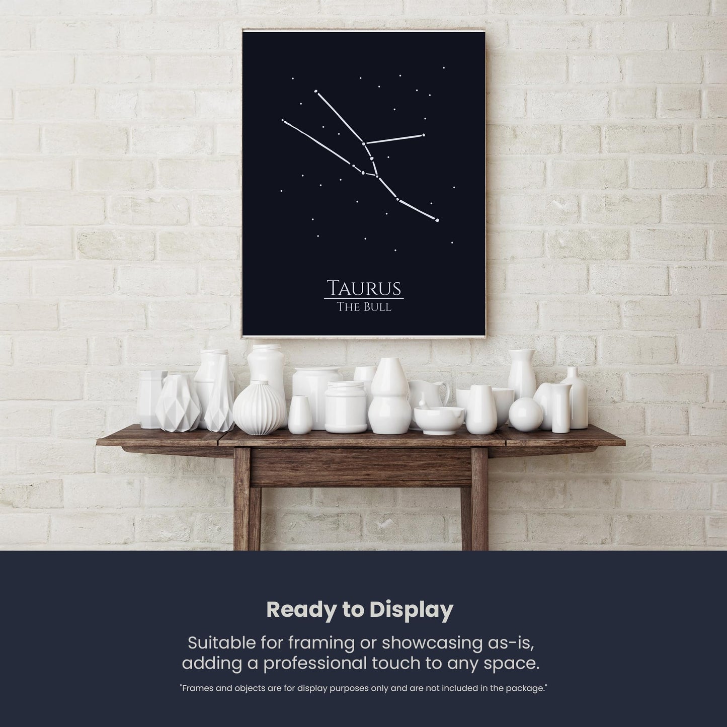 AMERICAN LUXURY GIFTS Zodiac Wall Art – Taurus Constellation Poster 8x10, Astrology Wall Art Print in Midnight Black – Taurus Horoscope Sign Gift for Women, Celestial Decor for Bedroom or Office