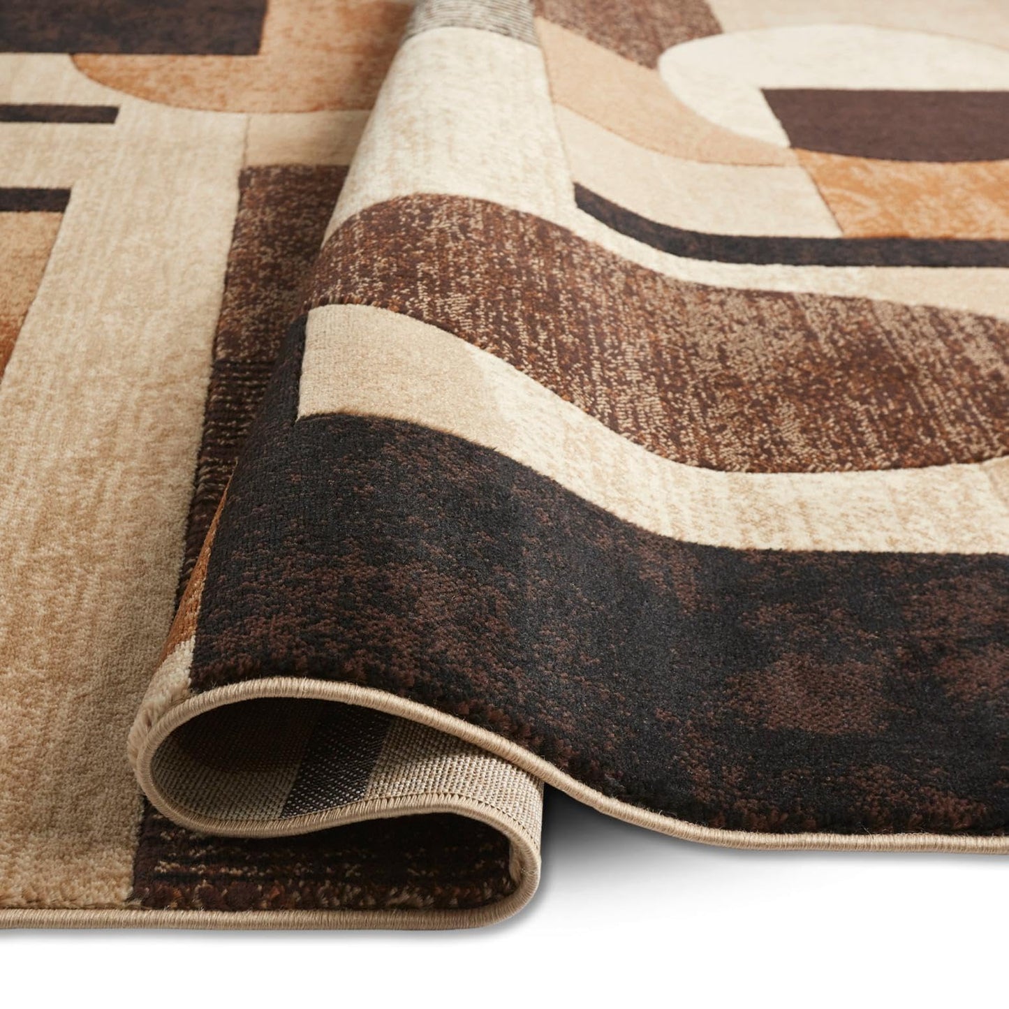 Home Dynamix Tribeca Jasmine Modern Area Rug, Abstract Brown/Beige 39" X 55"