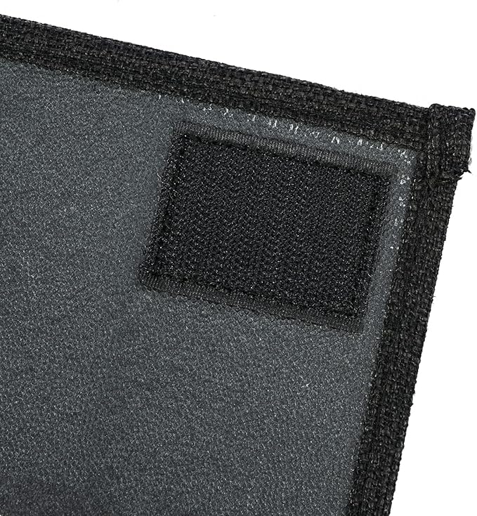 Zafit Linen 4 Pockets Bedside Caddy, Bedside Storage Organizer for Magazine, Remotes, Phone (Classic Black)