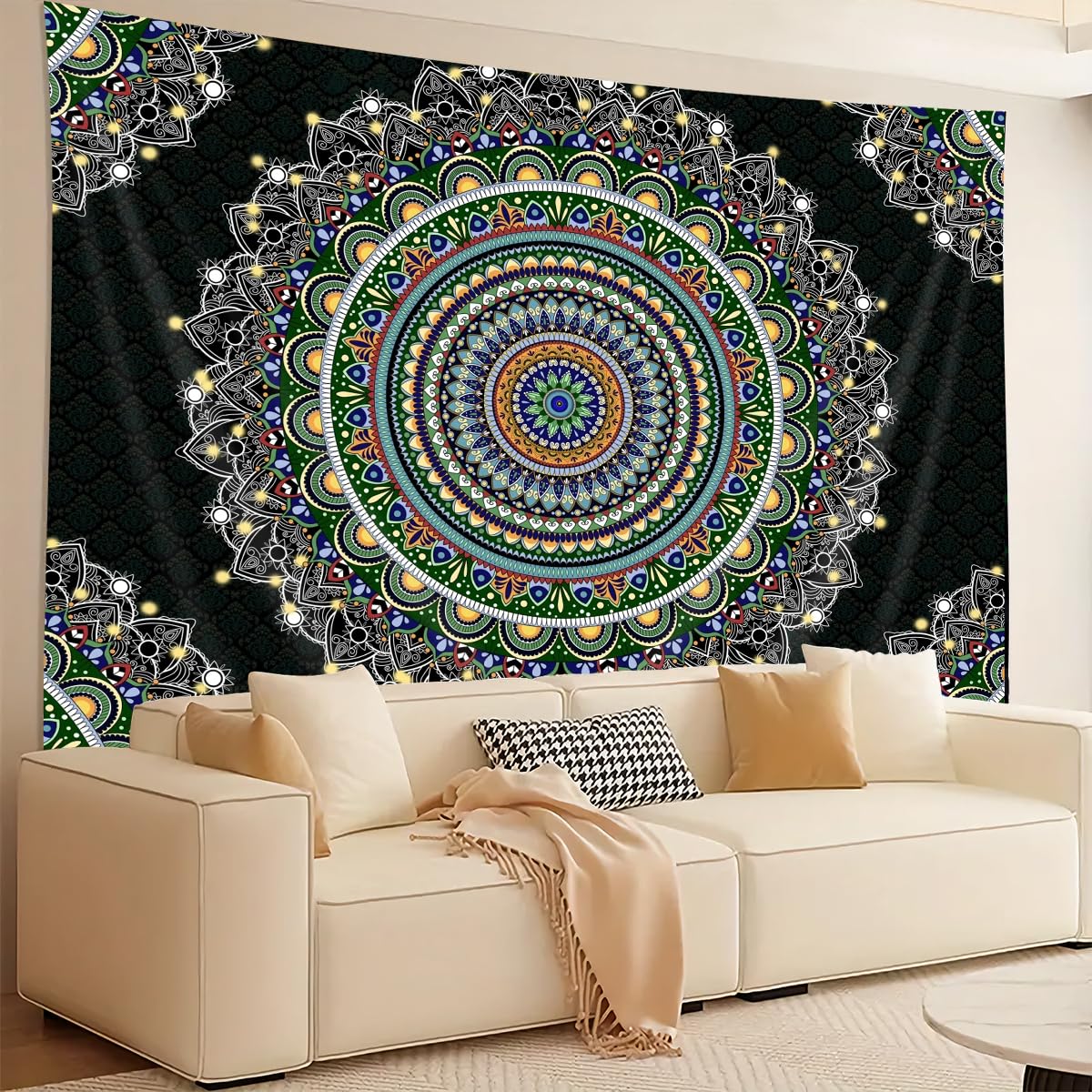 FENDROM Mandala Tapestry Wall Hanging Psychedelic Aesthetic Indian Hippie Wall Decor Bohemian Wall Art Boho Home Decoration for Bedroom Living Room Dorm
