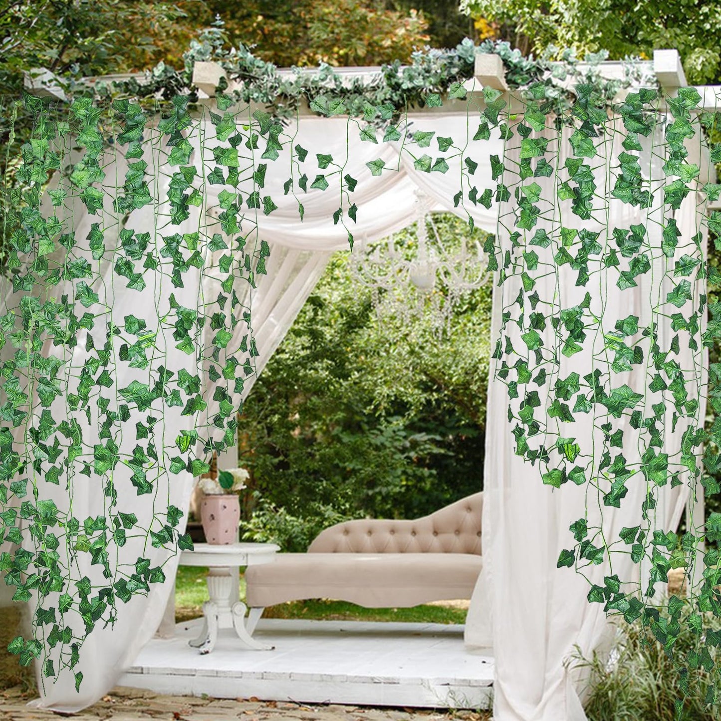 Alotiki 18 Pack 126 Feet Vines,Ivy,Ivy Garland,Fake Ivy,Fake Leaves,Ivy Vines,Artificial Vines,Green Vines,Leaves Room Decor,Vines for Bedroom,Wall Decor,Wedding Party