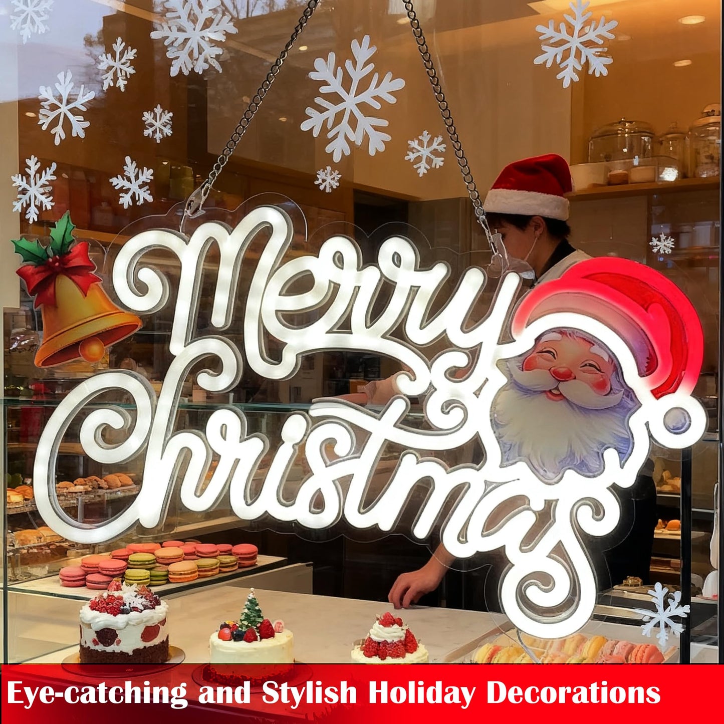 Merry Christmas LED Neon Sign Lights for Christma Festive Holiday Decoration Bedroom Wall Decor Christmas Gifts for Mom Kids Dorm Living Room Cafe Bars Party Decor (16.2 * 9.2in)