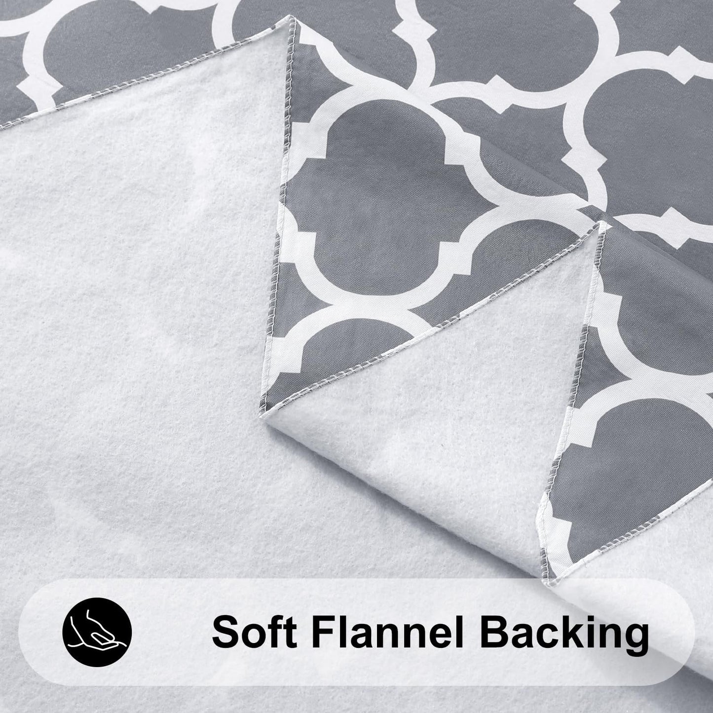 Smiry Rectangle Table Cloth, Waterproof Vinyl Tablecloths with Flannel Backing for Rectangle Tables, Wipeable Spillproof Plastic Tablecloth for Dining, Camping, Indoor and Outdoor (60"x84", Grey)