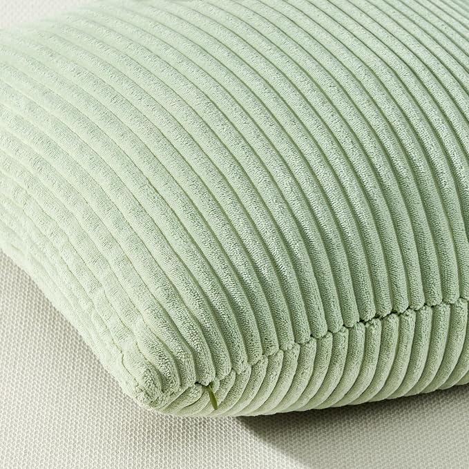 Topfinel 20x20 inch Decorative Sage Green Throw Pillow Covers, Cushion Cases Set of 4 Soft Velvet Modern Double-Sided Designs, Mix and Match for Home Decor, Pillow Inserts Not Included
