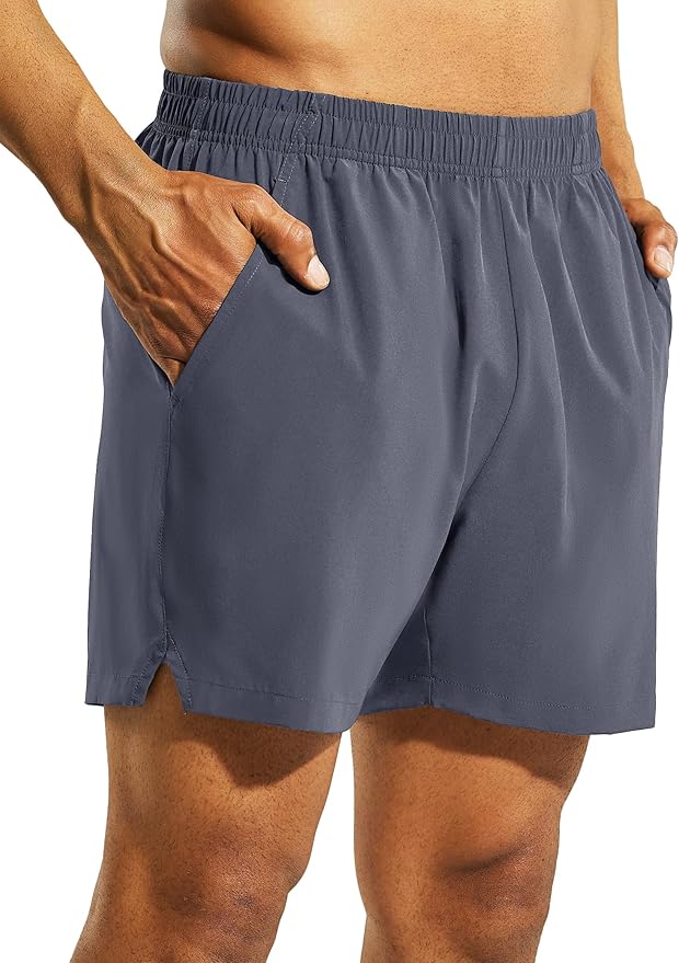 Nepest Men's 5?™â€?Athletic Running Shorts with Pockets, Lightweight Quick Dry Gym Workout Training No Liner Shorts
