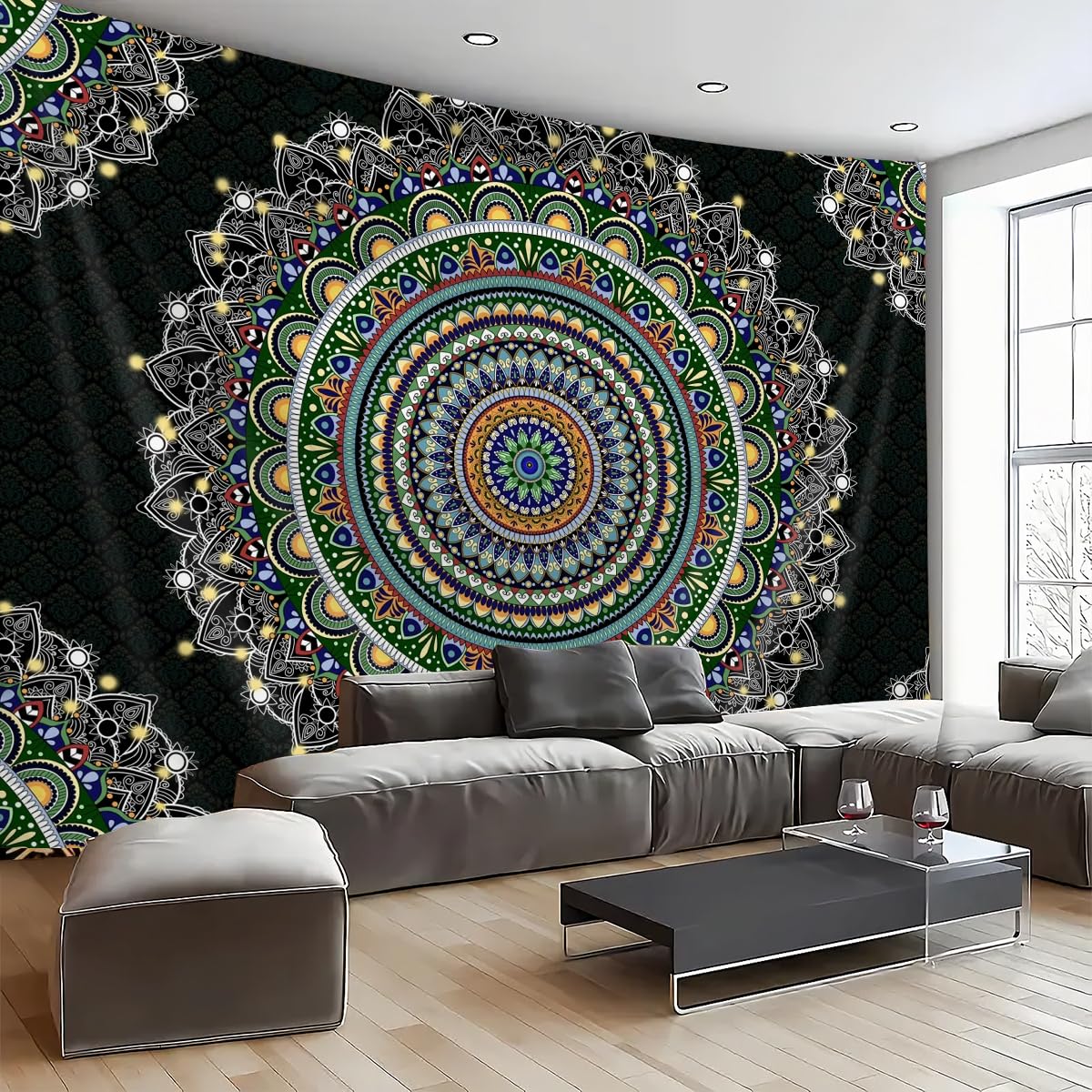 FENDROM Mandala Tapestry Wall Hanging Psychedelic Aesthetic Indian Hippie Wall Decor Bohemian Wall Art Boho Home Decoration for Bedroom Living Room Dorm