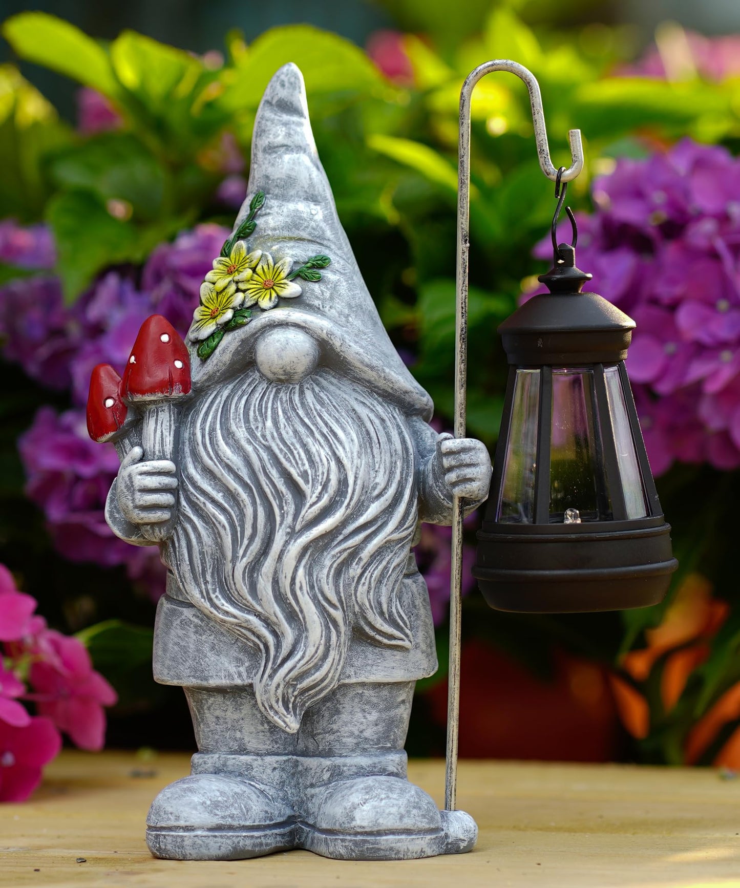 Acgarten Garden Gnome with Solar Lantern: Outdoor Statue Decorations for Home Yard Lawn Balcony Patio Porch - Mothers Day Gifts for Mom Women Grandma