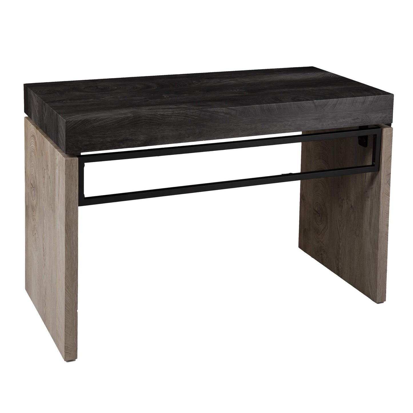 SEI Furniture - Hapsford Writing Desk - Transitional Design, Black Iron and Wood - Ideal for Home Office, Bedroom (HO1142637)