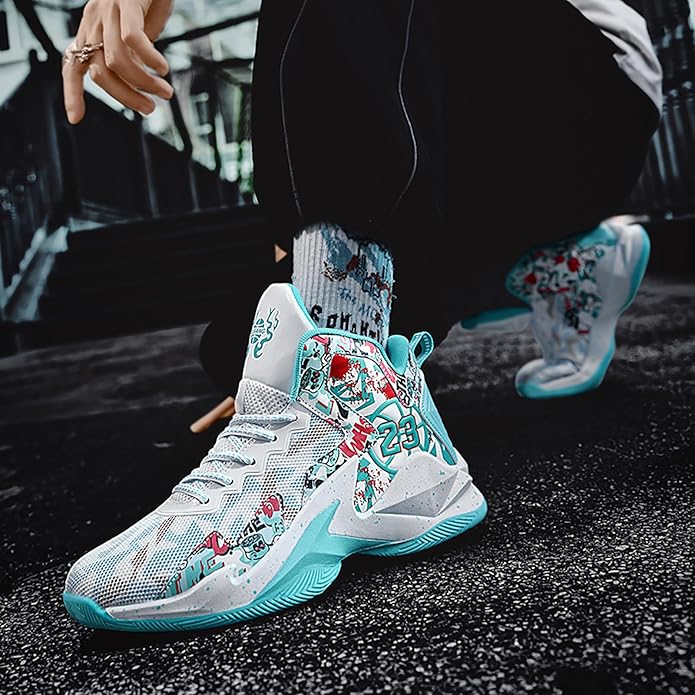 Boys Basketball Shoes Breathable Indoor Athletic Shoes Youth Outdoor Fashion Sneakers Comfortable Basketball Shoes for Girls