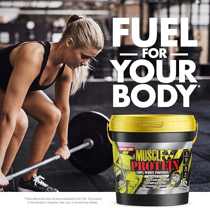 Muscle Protein Whey Powder [12 lbs/Pack of 1]??Cold Filtered, 25g Pure Protein, 6.6g BCAAs (Packaging May Vary) (12LB, Chocolate)