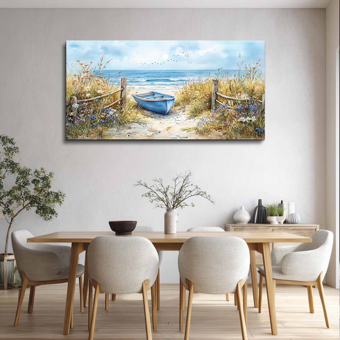 PHAOHUAXM Large Wall Decor Canvas Painting Wall Art For Living Room Decor Beach Wall Art And Ocean Landscape Painting Bedroom Print Artwork Picture For Dining Room Bathroom Home Decoration 24x48 In