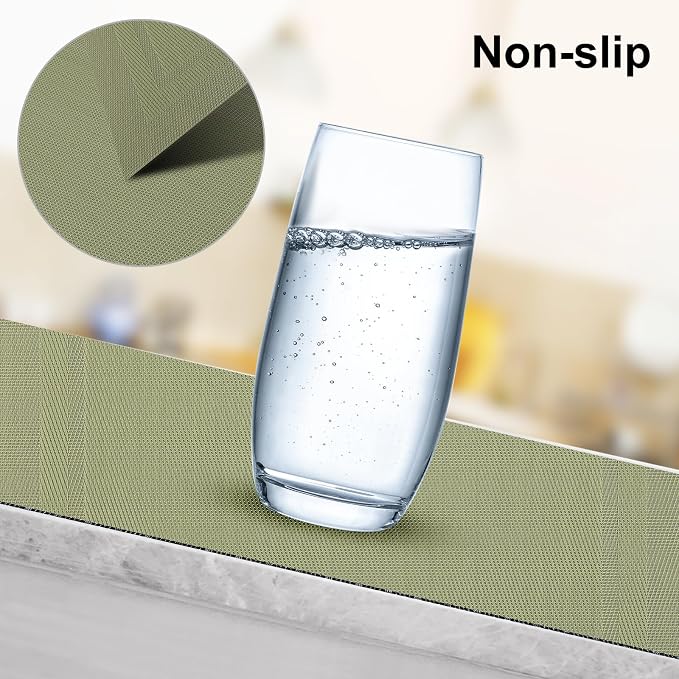Aofmee Placemats Set of 6, Washable PVC Place Mats, Heat Resistant Non-Slip Table Mats, Woven Vinyl Plastic Placemats for Dining Table Decor, Stain Resistant Kitchen Table Placemats, Easy to Clean