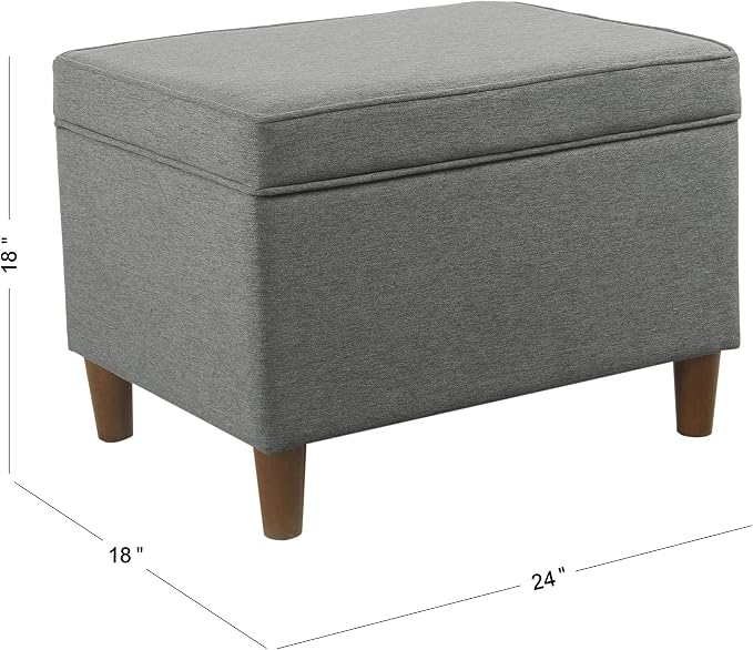 Spatial Order Home Decor | Dinah Collection Modern Storage Ottoman | Ottoman with Storage for Living Room & Bedroom (Cool Light Gray)