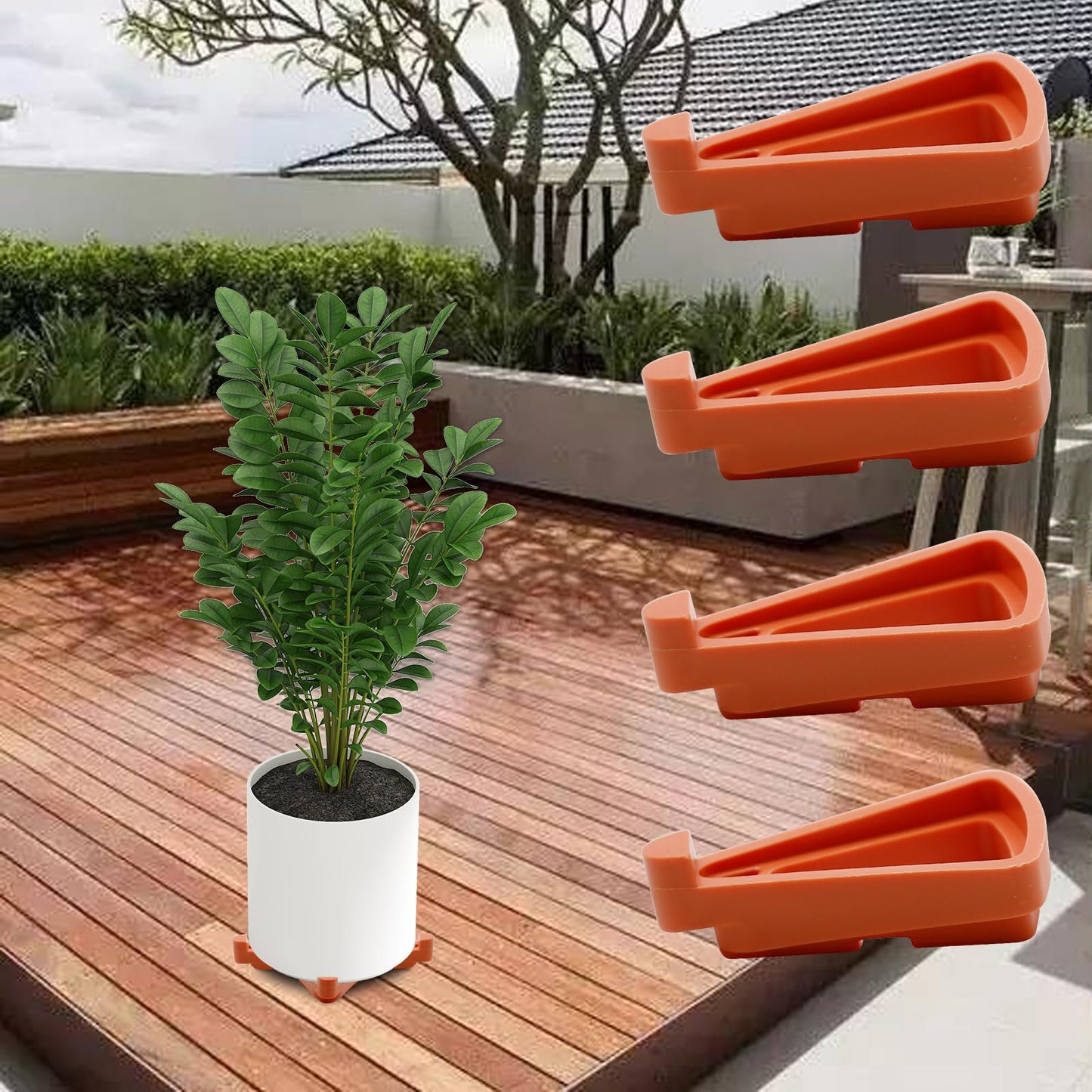 Vkinman 24Pcs Pot Feet for Outdoor Planters Plant Pot Feet Flower Pot Foot Pads Flower Pot Risers for Outdoor Indoor Garden Plants Breathable Moisture-Proof