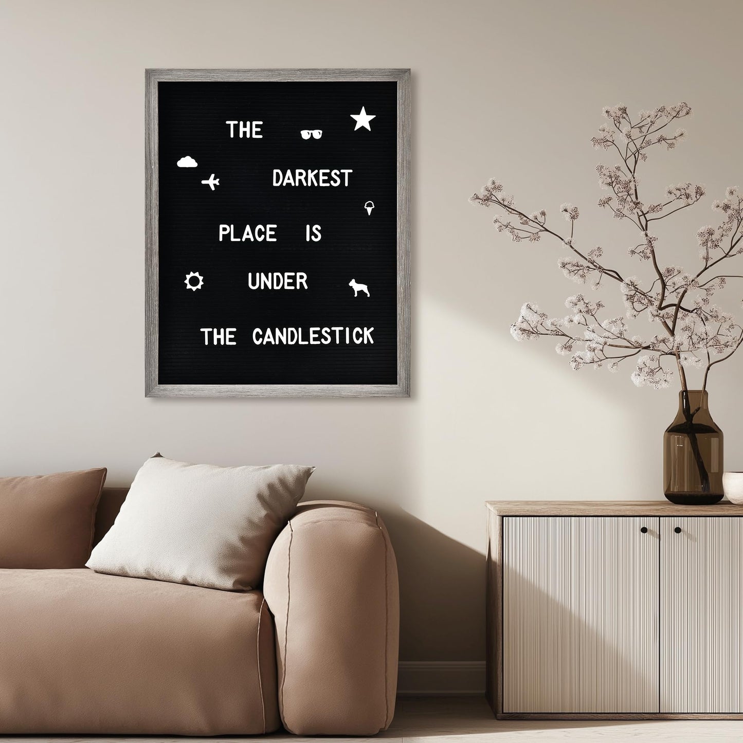 Felt Letter Board with 478 Letters, Numbers & Symbols - 16 x 20 inch Large Changeable Message Board with Wooden Frame Wall Mount Hook,2 Canvas Bags,Wood Stand (Black Board & Wood Frame)