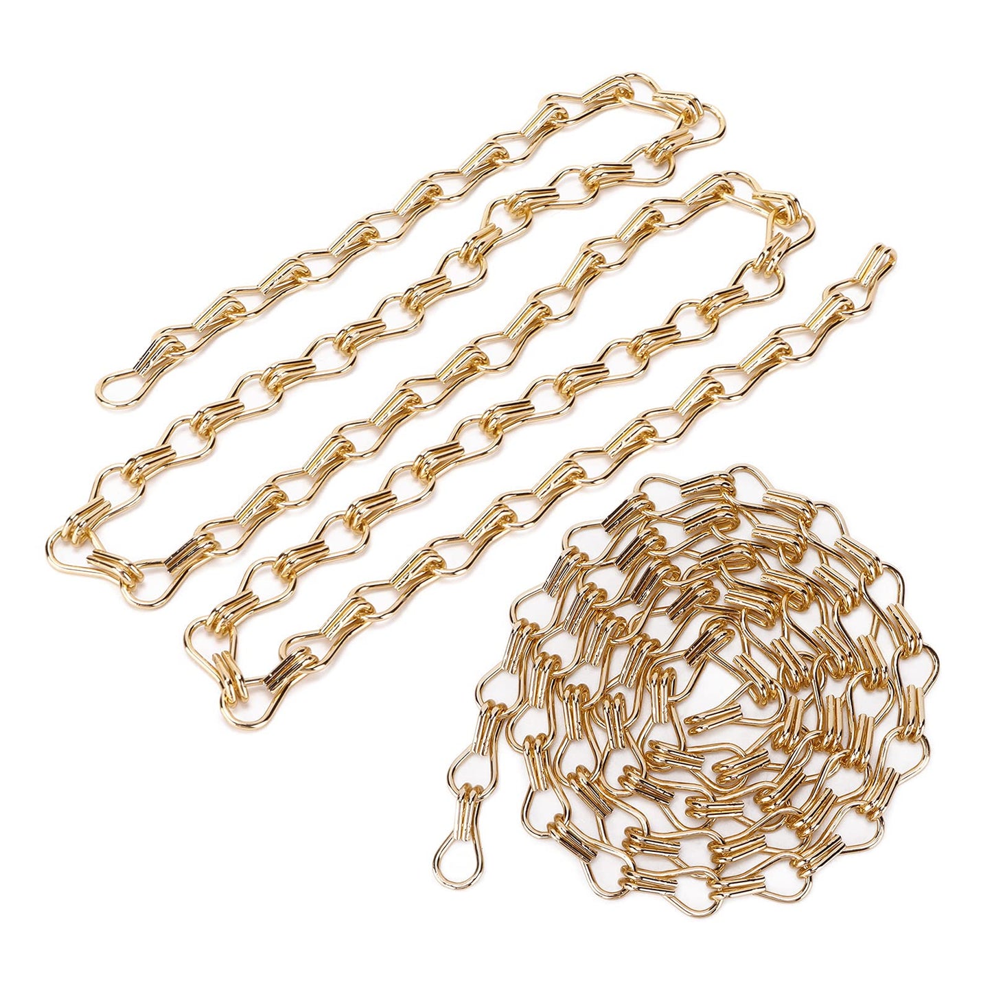 Watris Veiyi 2PCS Decorative Chain, Hanging Gold Chain, DIY Chandelier Decor Chain, Metal Chain for Home Office Decorative (2m/78.74in)