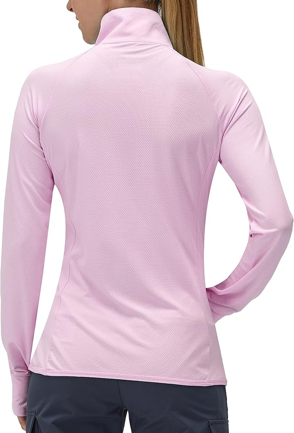 Women's UPF 50+ UV Sun Protection Clothing Long Sleeve Athletic Hiking Shirts Lightweight SPF Zip Up Outdoor Jacket