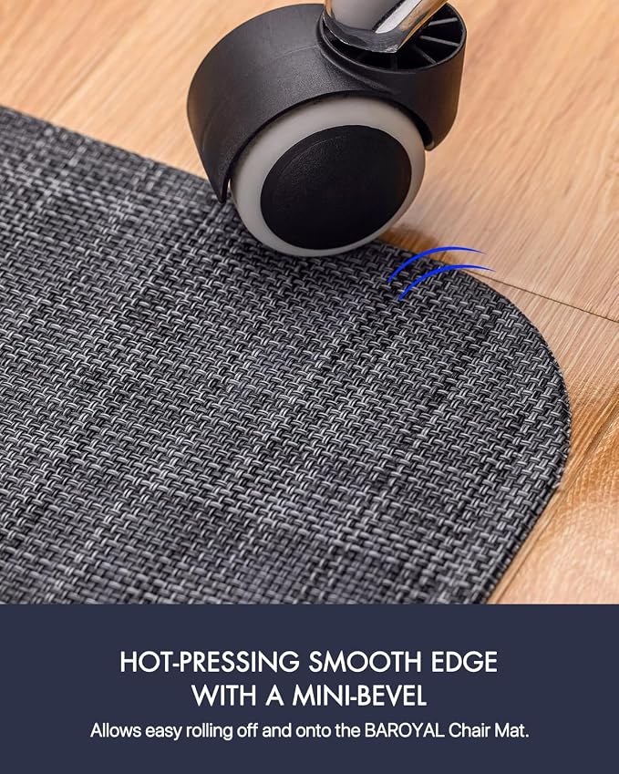 Baroyal Office Chair Mat for Hardwood Floor Under Desk Computer Rolling Chair Mat for Wood/Tile Floor Non-Slip Heavy Duty Desk Rug PVC Plastic Hard Floor Protector 48" x 60" (Cool Grey)