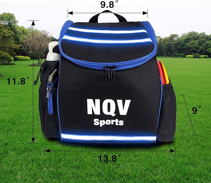 NQV Disc Golf Set with Backpack,Disc Golf Beginner Set,12 Pack Flying Discs with Putters Drivers Mid Ranges+1 Blue Disc Golf Bag Fluorescent Portable Outdoor Indoor