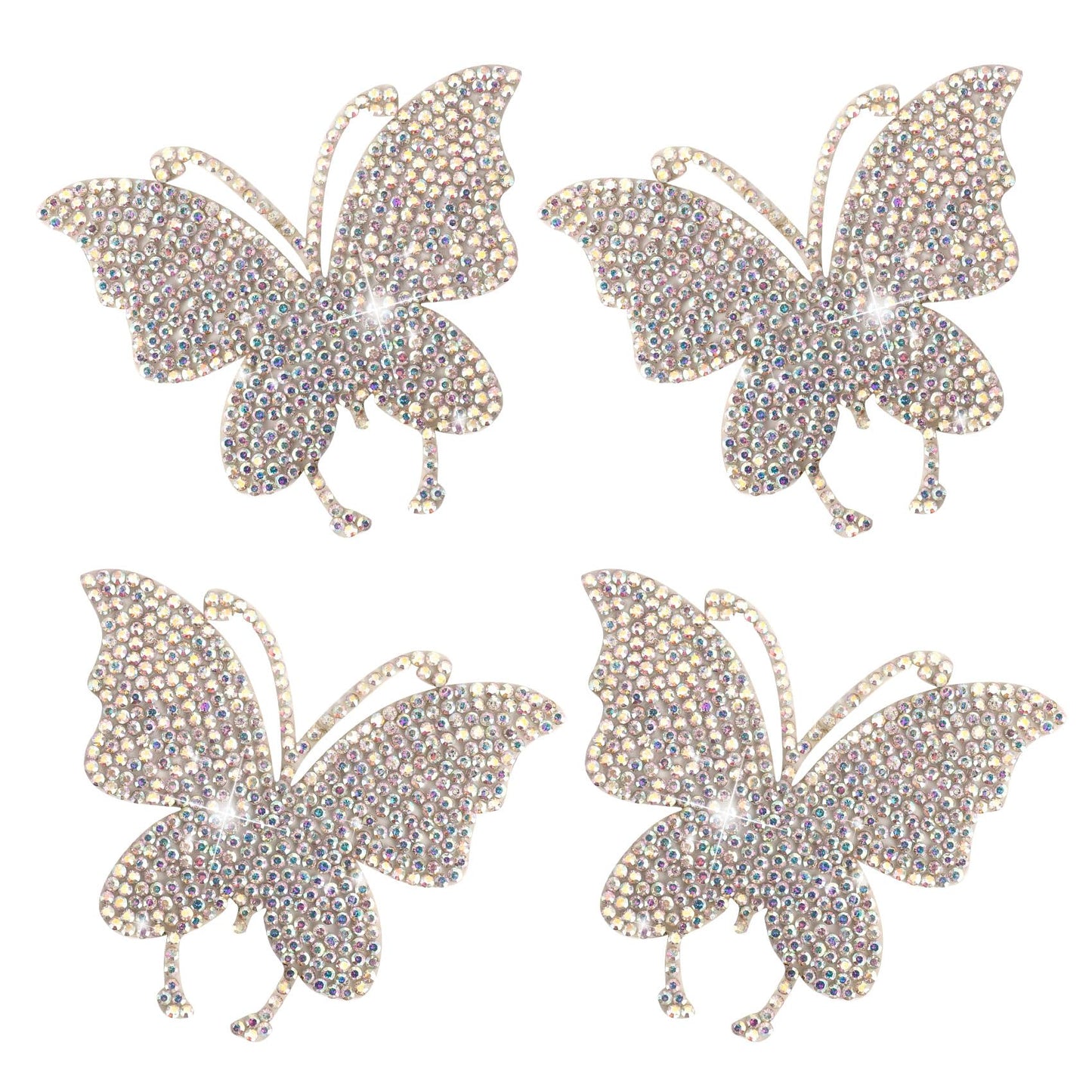 Butterfly Rhinestone Decals, 3PCS Crystal Bling Glitter Diamond Stickers with Self-Adhesive Backing for Christmas Decor Cars Window Gift Box Clothing Hats
