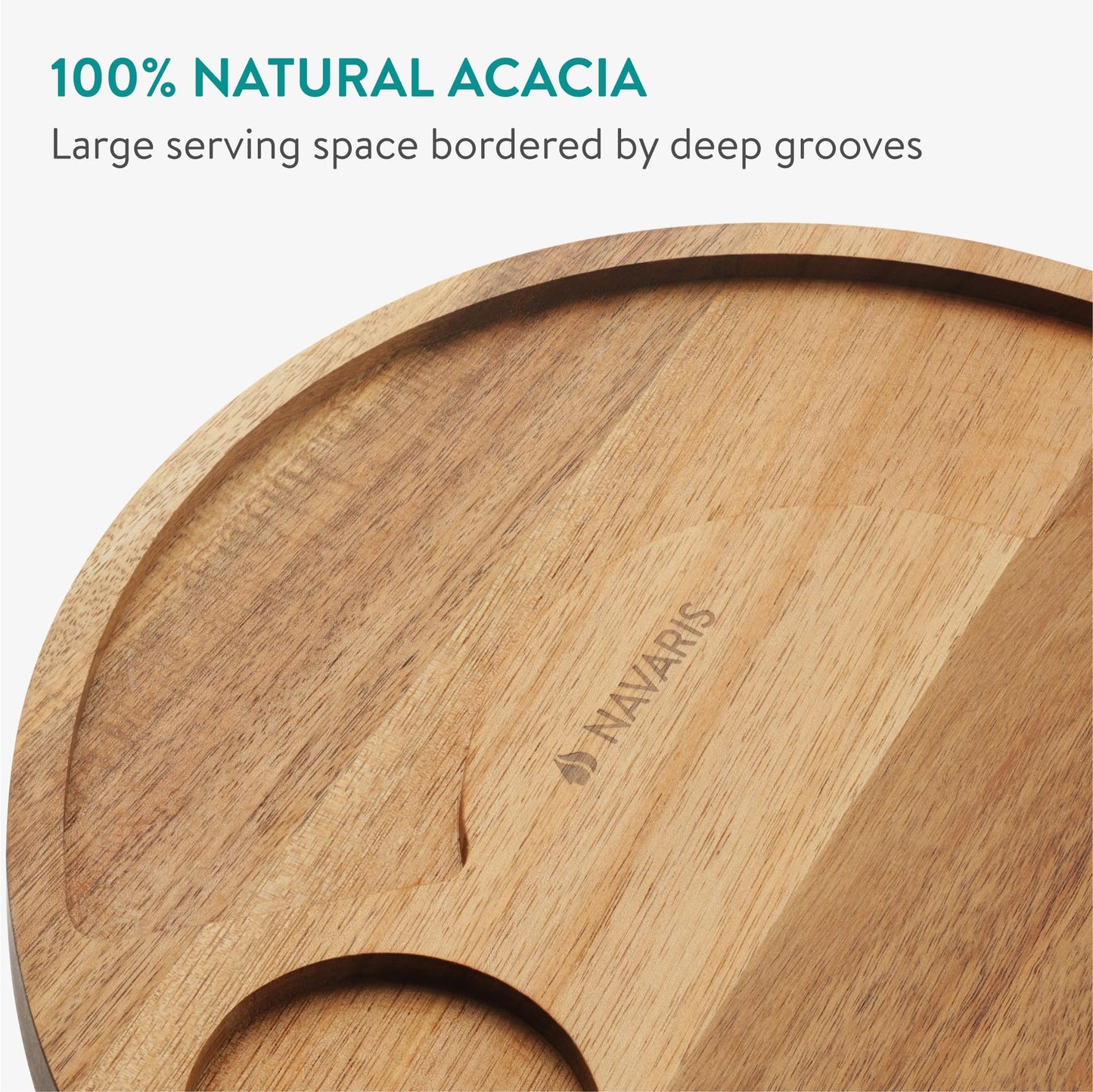 Navaris Cheese Board Gift Set with Knife - Wooden Cheese Board with Knife for Entertaining and Home Use - Charcuterie Board for Cheese and Wine - 12" / 31cm