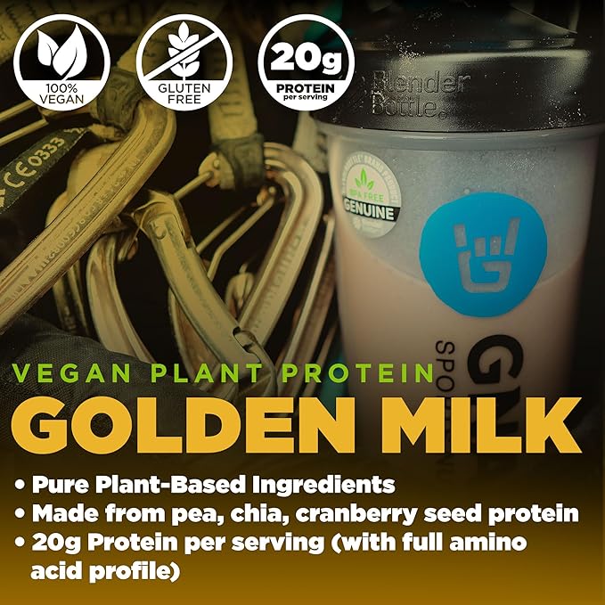 Gnarly Nutrition Golden Milk Plant-Based Protein Blend ??Vegan Powder for Smoothies ??Dairy-Free, Non-GMO ??10 Convenient Stick Packs