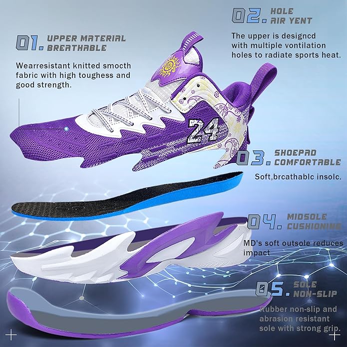 Men Basketball Shose Breathable Men Non Slip Outdoor Fashion Sneakers
