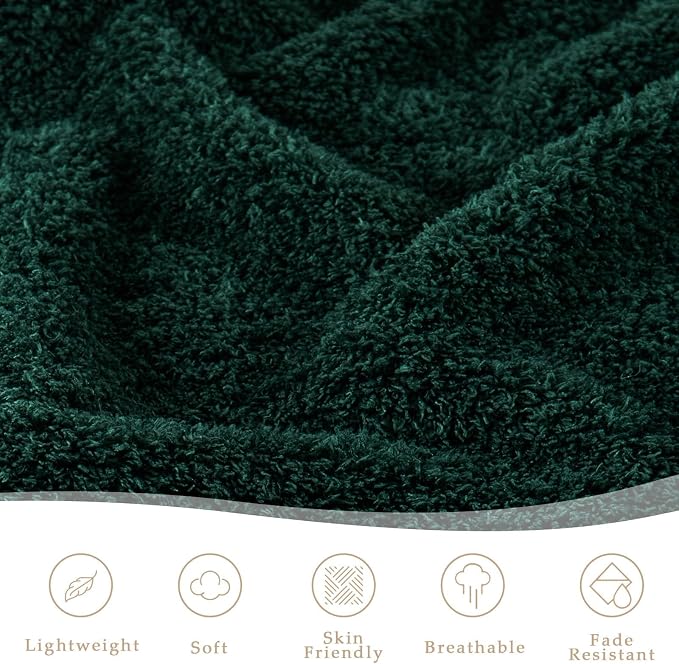 Exclusivo Mezcla Fleece Forest Green Throw Blanket for Couch Sofa, Ultra Soft, Lightweight and Fluffy Blankets for Women, All Season, 50x60 Inches