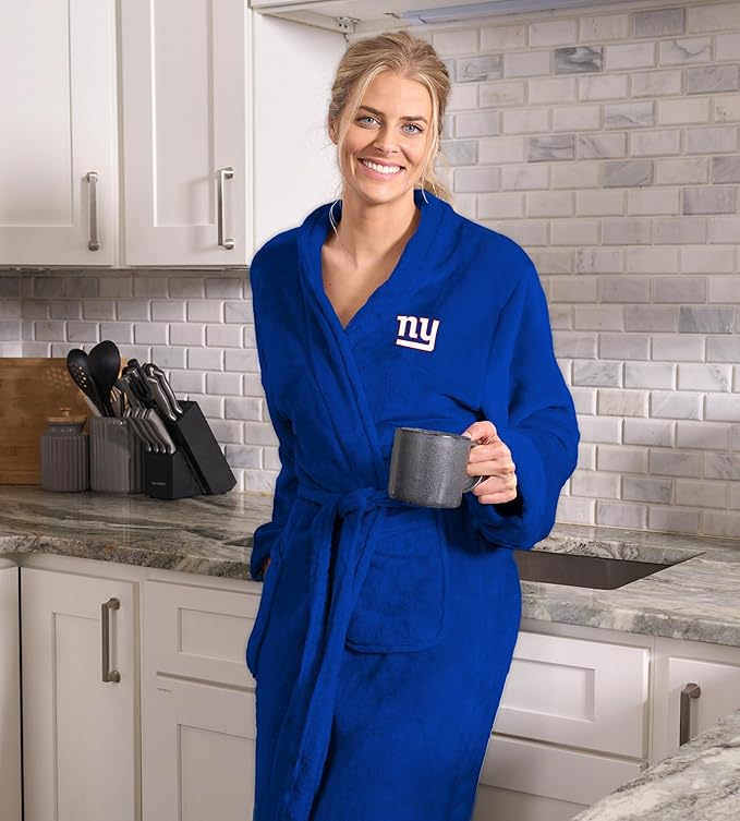 NFL Adult Unisex Silk Touch Bathrobe, Officially Licensed Loungewear, Soft Plush Polyester