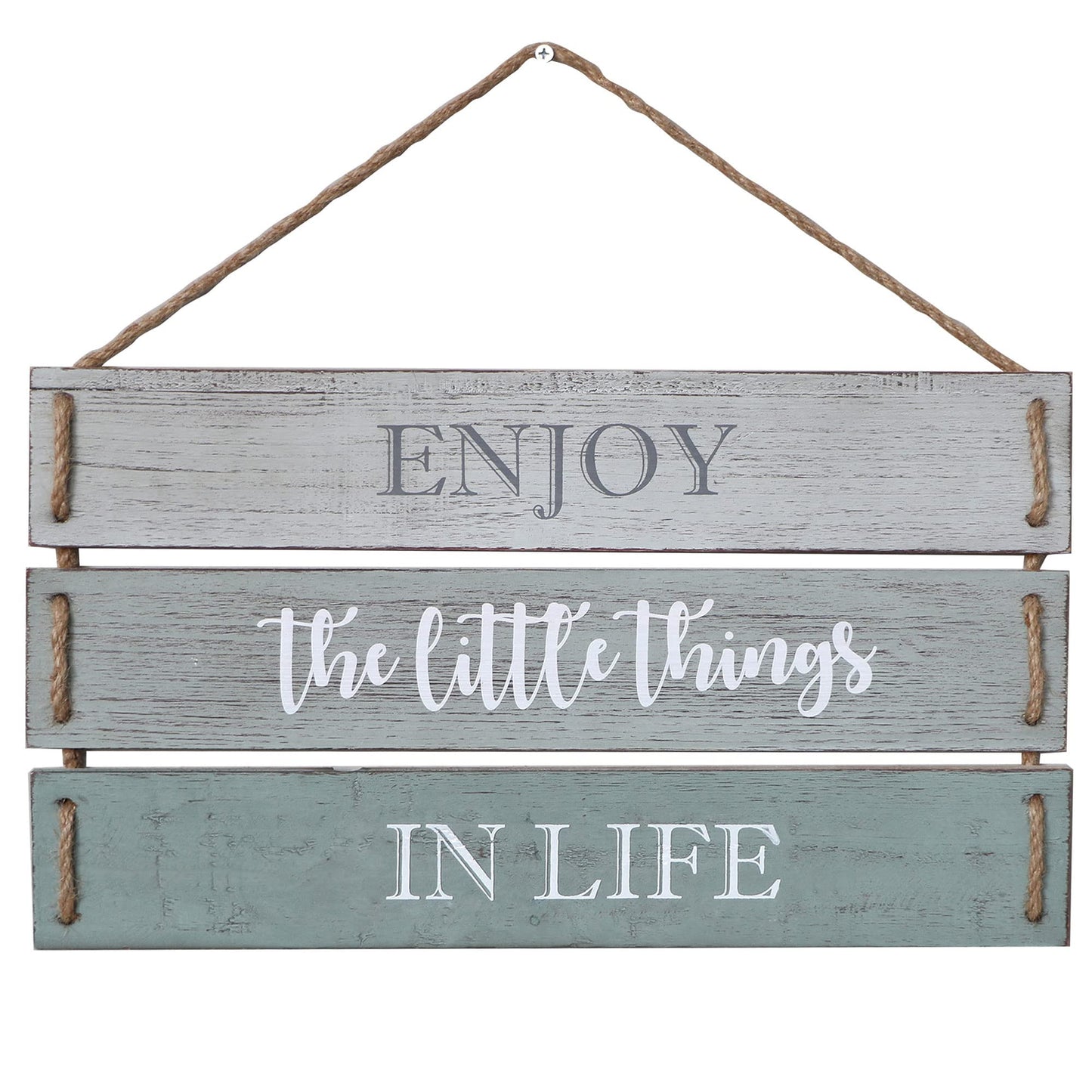 Barnyard Designs Enjoy The Little Things In Life Quote Wall Decor, Decorative Wood Plank Hanging Sign 17” x 10.25”