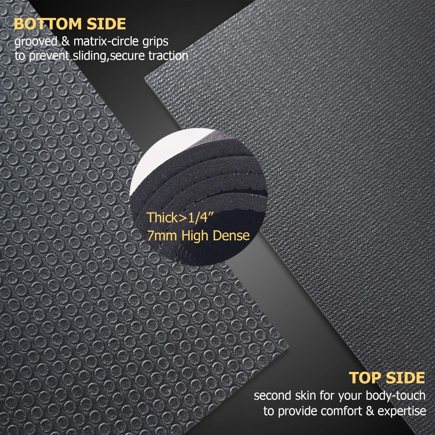 GXMMAT Extra Large Exercise Mat 16'x6'/12'x6'/10'x6'/8'x6'(7mm), Extra Wide Workout Mats for Home Gym Flooring, Non-Slip Thick Durable Cardio Mat for MMA,Plyo,Jump Rope,Weights,Fitness,Shoe-Friendly