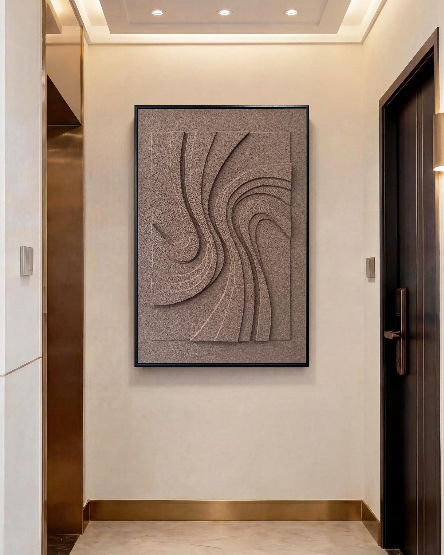 MIX3D Wall Art 3D Textured Sandstone, 24x36 Inch Framed Handcrafted Artwork, Ready to Hang for Living Room Bedroom Office