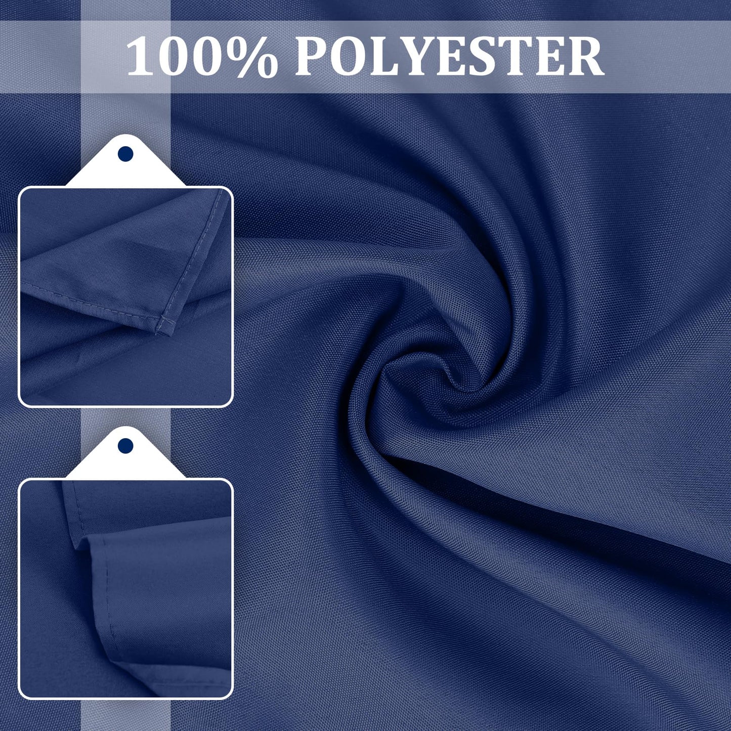 SuperO Set of 80 Cloth Napkins 17 x 17 Inch, Polyester Solid Washable Dinner Napkins with Hemmed Edges,Great for Restaurant, Wedding and Party(Navy Blue)