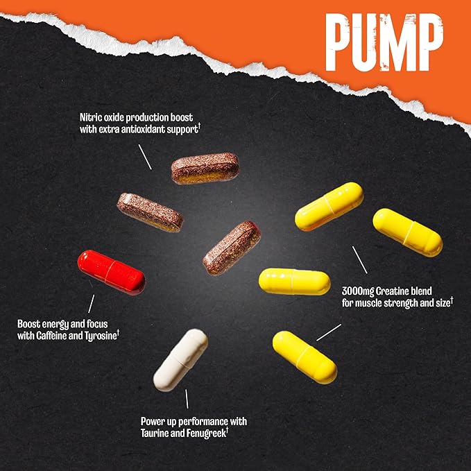 Animal Pump Pre-Workout Supplement ??for Energy, Focus and Muscle Volumizing, with Nitric Oxide Boosters Including Stims and Nootropics, Creatine, and Ultimate Pump Enhancer, 30 Packs