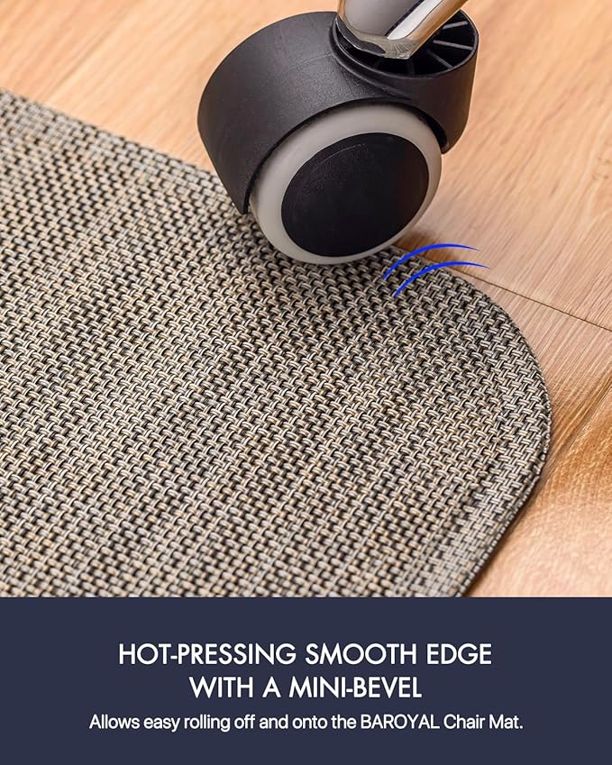 Baroyal Office Chair Mat for Hardwood Floor Under Desk Computer Rolling Chair Mat for Wood/Tile Floor Non-Slip Heavy Duty Desk Rug PVC Plastic Hard Floor Protector 45"x 53" (Soapstone)