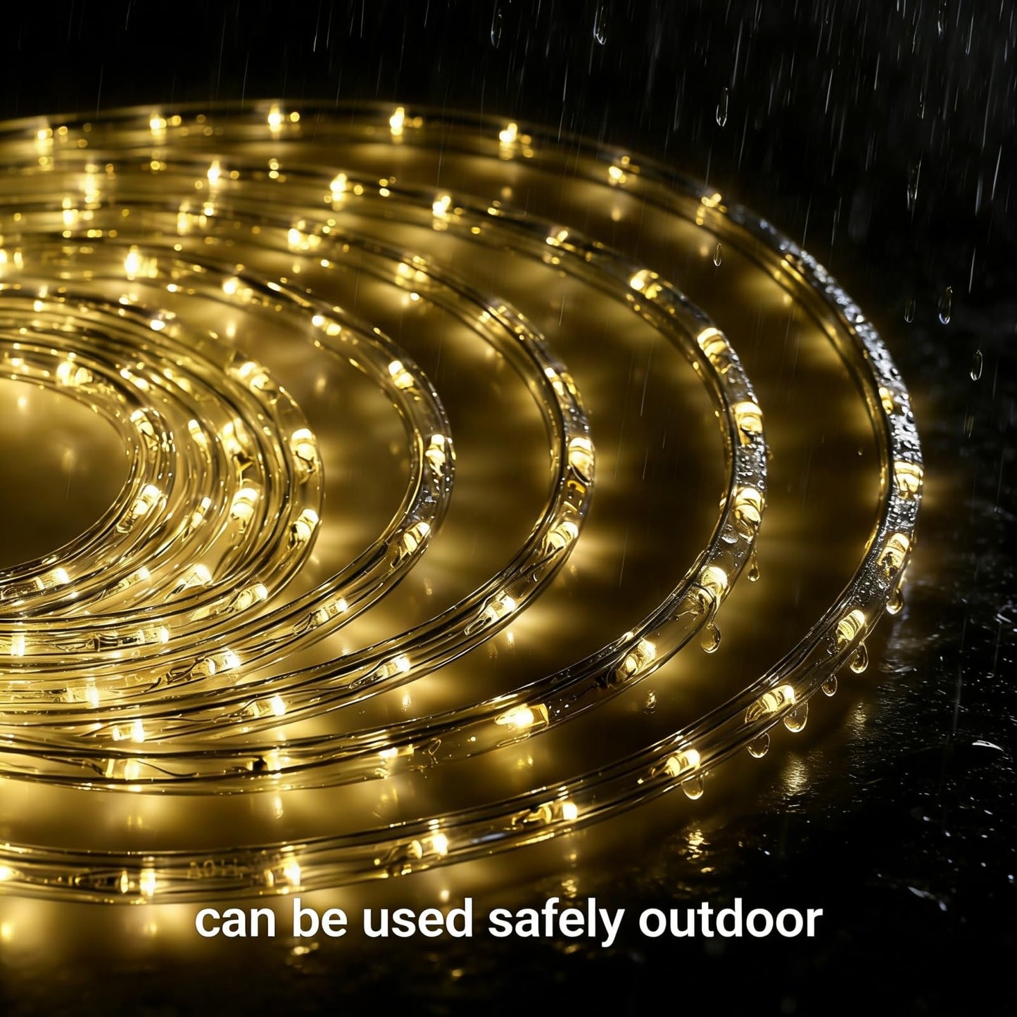 Buyagn 100Ft Warm White LED Rope Lights, 110v Waterproof Indoor/Outdoor String Lights, Cuttable, 1080 LEDs Rope Lights for Outside, Garden, Patio, Deck, Halloween and Christmas Decorations
