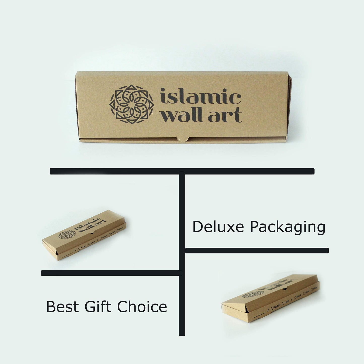 iwa concept Bismillah Alhamdulillah Mashallah Islamic Home Decor | Islamic Table Decors | Ramadan Decoration | Eid Decor | Islamic Home Art | Muslim Gift (Alhamdulillah, Gold)