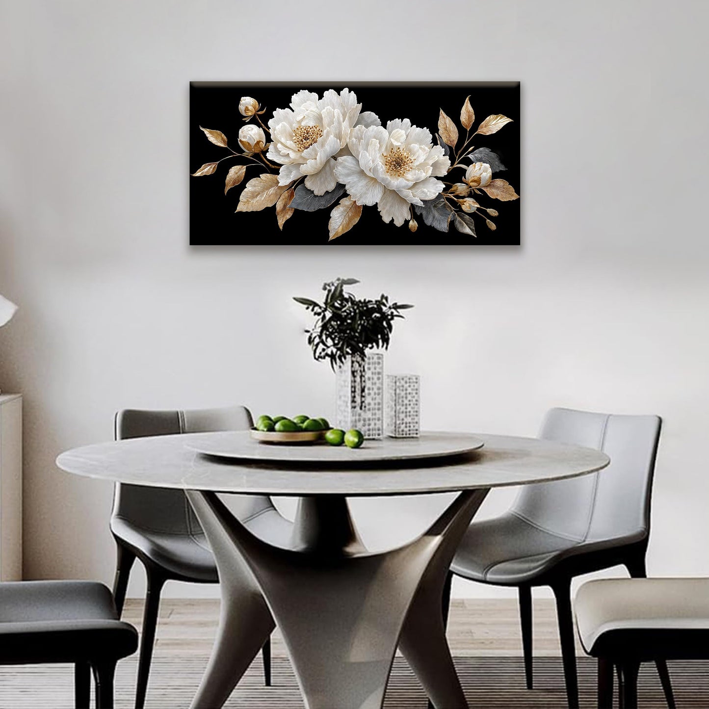 Canvas Wall Art Decor Elegant White Flower Picture Artwork For Walls Bedroom Office Living Room Apartment Kitchen 20x40 Inch Home Wall Decor Modern Wall Art Decor Ready To Hang