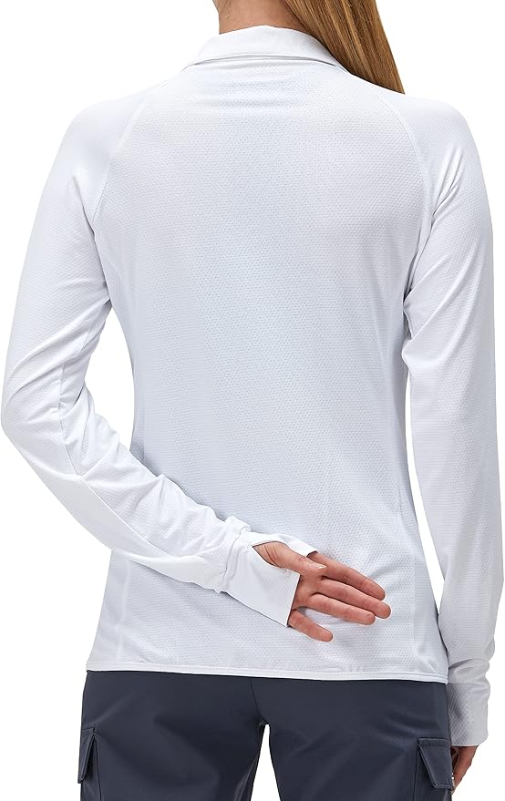 Women's UPF 50+ UV Sun Protection Clothing Long Sleeve Athletic Hiking Shirts Lightweight SPF Zip Up Outdoor Jacket