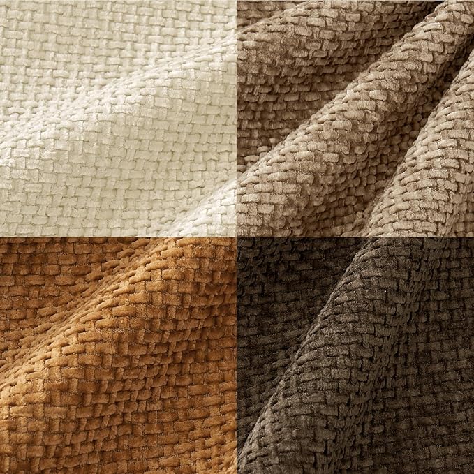 MIULEE Pack of 4 Brown Couch Throw Pillow Covers 24x24 Inch Soft Decorative Chenille Pillows Farmhouse Accent Cushions for Boho Home Decor Spring Sofa Bedroom Living Room