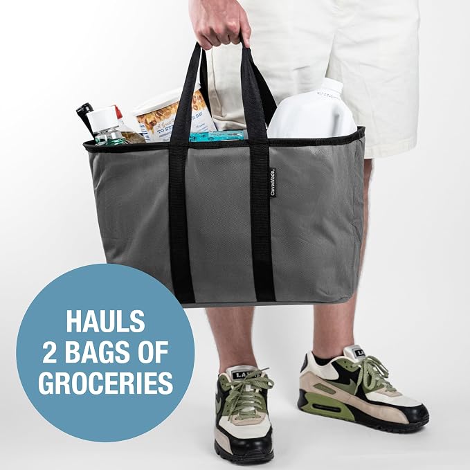 CleverMade EcoBasket Collapsible Tote Basket – Reusable Grocery Tote