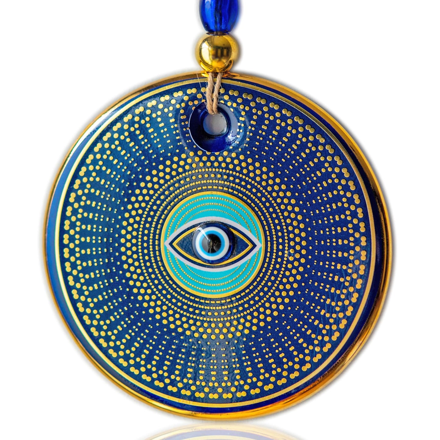 Orenda-Turkish Evil Eye Wall Hanging, 5.1 in Diameter, Handmade Glass Nazar – Protection and Good Luck for Home, Office, or Gifts