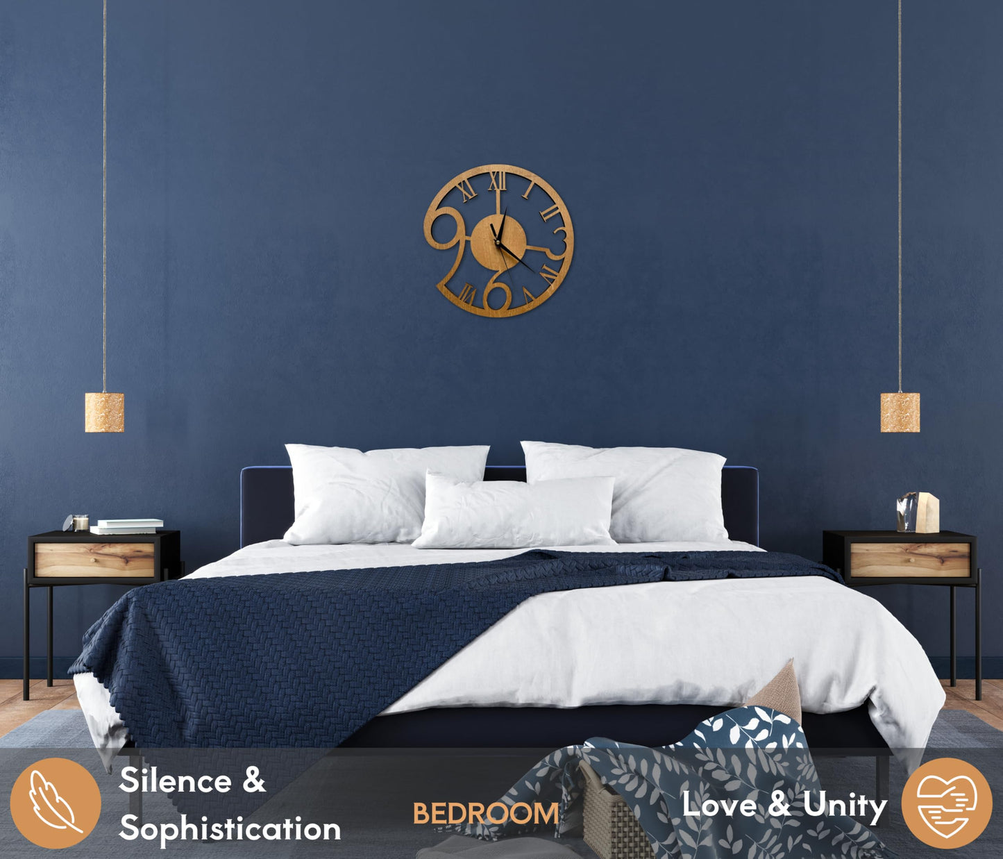 Rizalit Wood Wall Clock Artistic Modern Classic Style Unique Design 11.5 Inch for Living Kitchen Office Bedroom Silent Non Ticking Battery Operated Reloj de pared Настенные часы