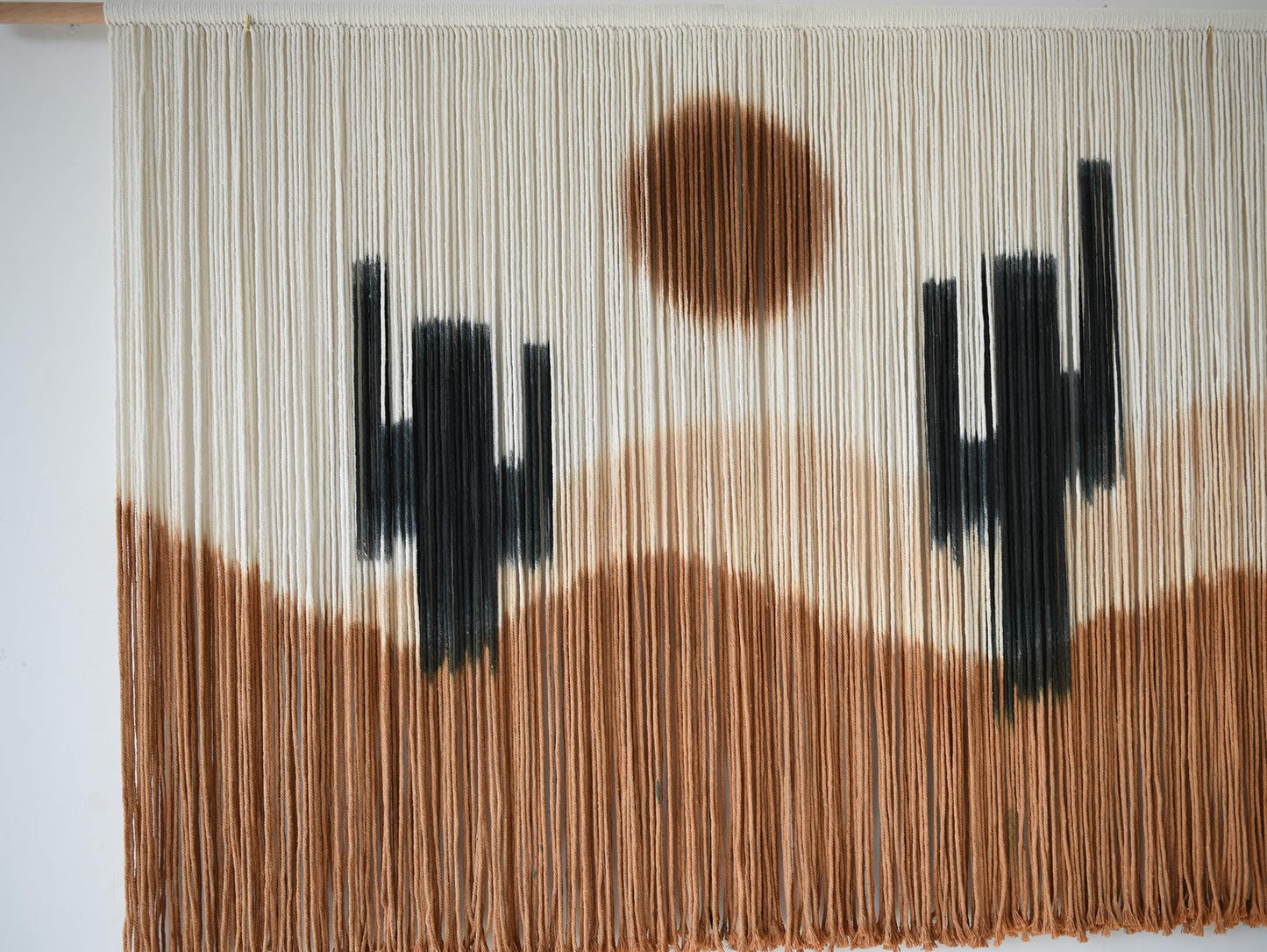 Large Macrame Wall Hanging Macrame Wall Decor 57" W x 35" L Desert Cactus Tie-Dye Large Boho Yarn Wall Decor Scale Wall Art Home Decor