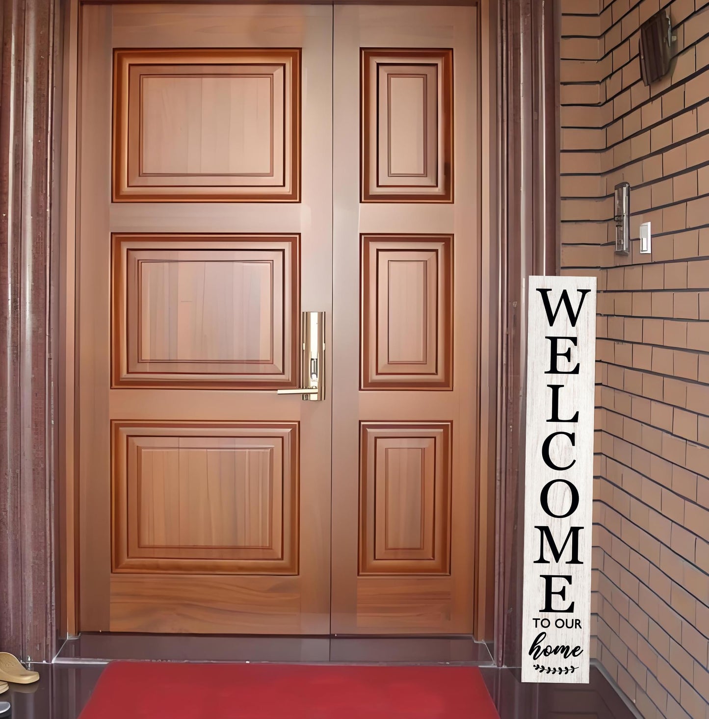 Vertical Wood Welcome Sign for Front Porch Vertical Decorative Sign Front Door Outdoor Indoor Welcome Sign 47.2x7.8 Inch Large Farmhouse Style(White)