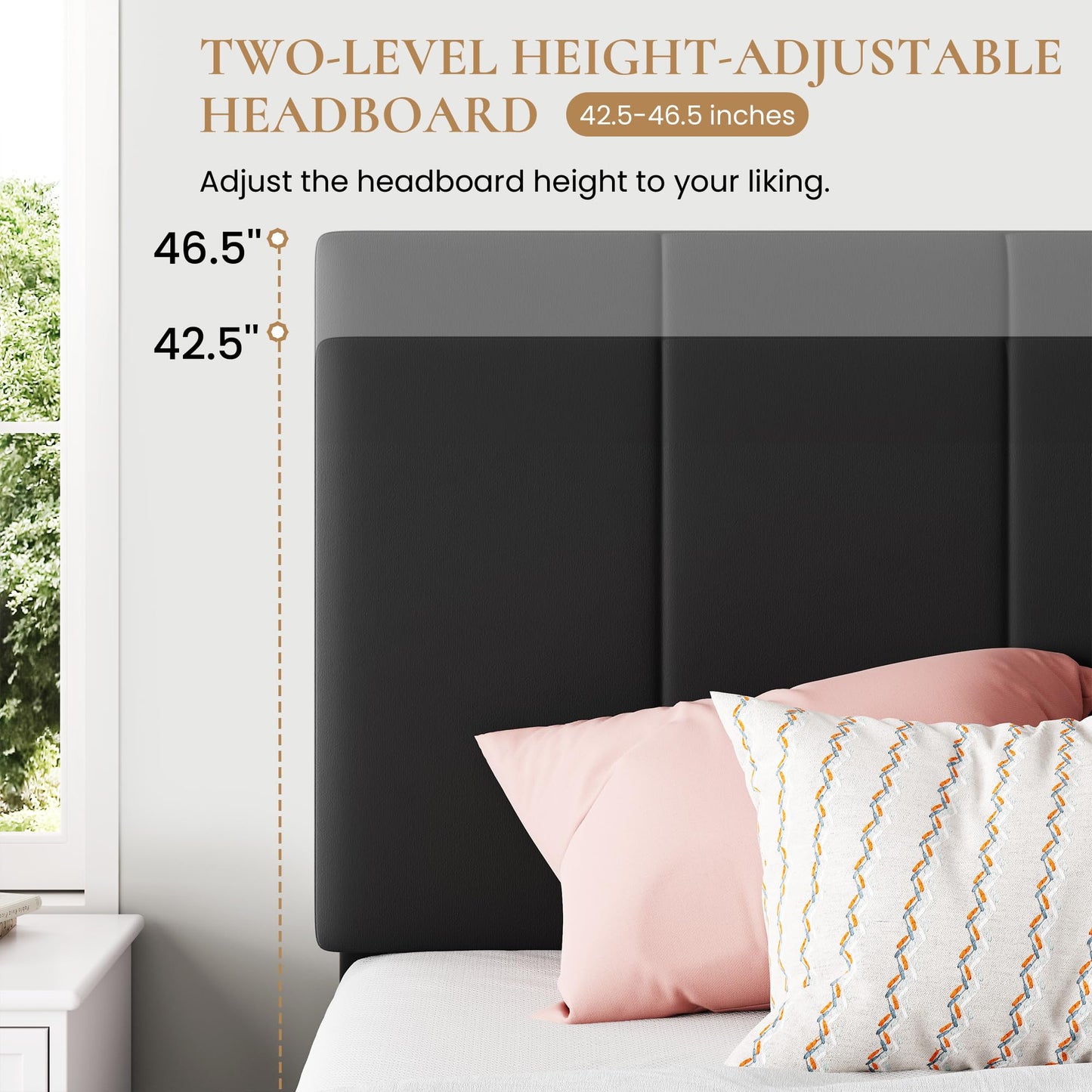 SHA CERLIN Queen Size Lift Up Storage Bed Frame, Adjustable Headboard, Hydraulic Support, Velvet Upholstered, Easy Installation, No Box Spring Needed, Black