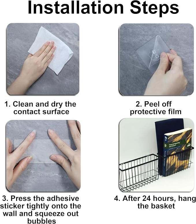 2 Pack Cabinet Door Organizer, Foil and Plastic Wrap Organizer, Wall Mounted Kitchen Organizers and Storage Wire Basket, Pantry Door Storage Kitchen Wrap, Black