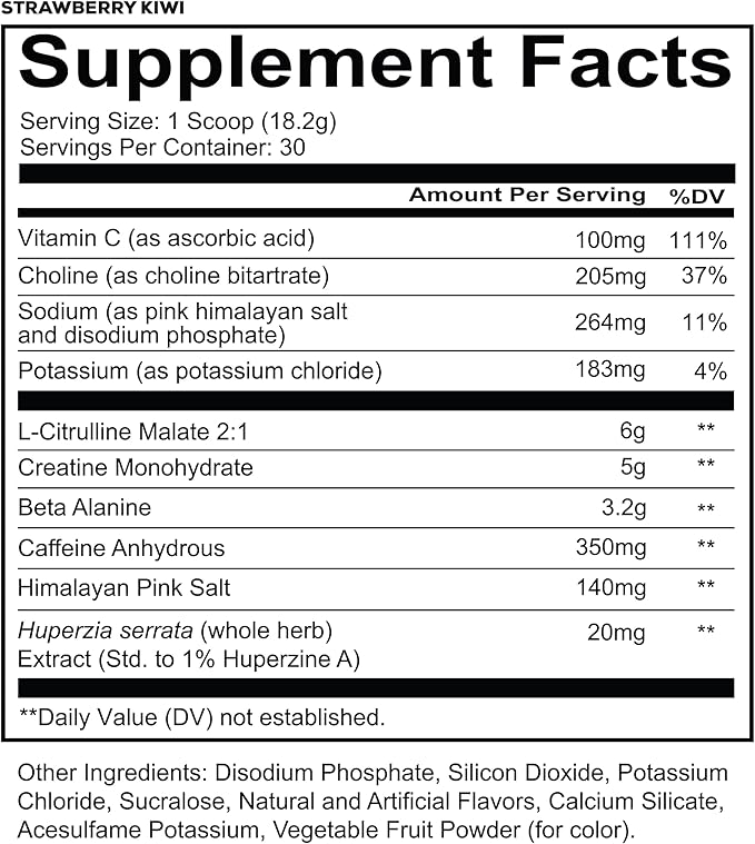 REDCON1 Total War Reloaded Pre Workout, Strawberry Kiwi - Creatine, Beta Alanine + L-Citrulline Malate Keto Friendly for Men & Women with 350mg of Caffeine - Fast Acting (30 Servings)