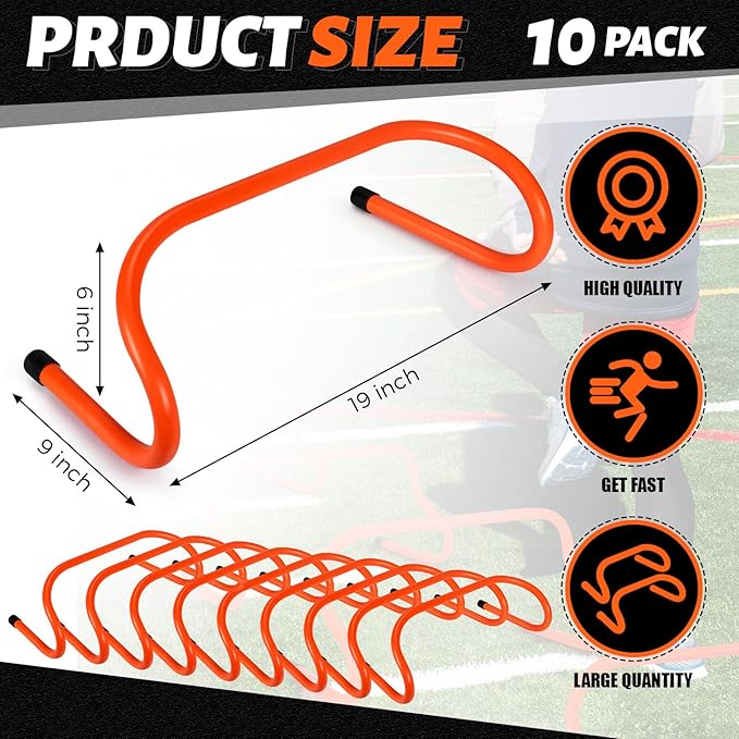 Wettarn 10 Pcs Speed Agility Training Hurdles Detachable Durable Hurdle Agility Plyometric and All Purpose Speed Training Equipment for Athletes Soccer Basketball